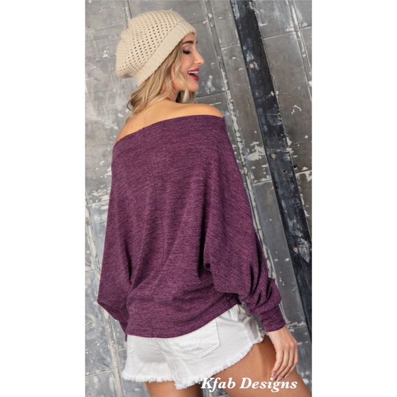 ❤️LAST 1 Plum Dolman Sleeve Super Soft Sweater Top - Picture 6 of 6